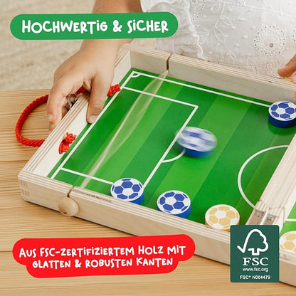 Sling Puck Brettspiel aus FSC-Holz – Geschicklichkeitsspiel für 2 Spieler ab 4 Jahren – Ideales Reisespiel und Geschenk für Jungen & Mädchen von 4–12 Jahren