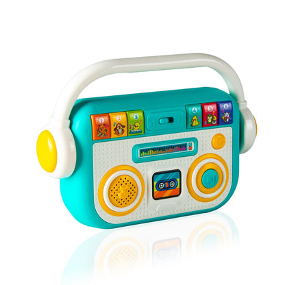 Mein erster Musik-Player für Kinder 2–5 Jahre – 40 Lieder, Aufnahmefunktion, Bluetooth, LED-Licht, Kopfhöreranschluss & Tragegriff | Lernspielzeug mit mobiler Musikkiste