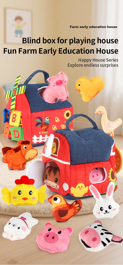 Bauernhof-Sensorikspielzeug für Babys 6–12 Monate – Mit Scheune, 6 Tierrasseln & Spiegel – Motorikspielzeug für Kinder 1–3 Jahre – Ideales Weihnachts- und Ostergeschenk