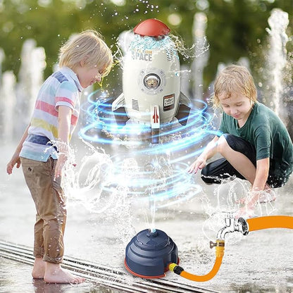 Kinder-Außenwassersprinkler in Raketenform – 3 Meter Schlauch, ideal für Garten, Rasen und Poolpartys