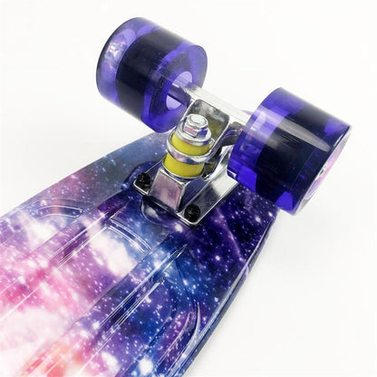 Skateboard mit LED-Rädern, Skate-Tool und ABEC-7-Lagern – für Kinder, Erwachsene und Anfänger – 56 cm