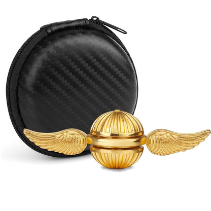 Goldener Hand-Spinner aus Metall – Fidget-Spielzeug zur Stressbewältigung für Kinder & Erwachsene, dekoratives Schreibtischspielzeug als Geschenk für Jungen und Mädchen