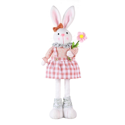 Osterhasen mit Ausziehbaren Beinen: Kuscheltier & Deko | Frühlingsdeko für Wohnzimmer - Spileo