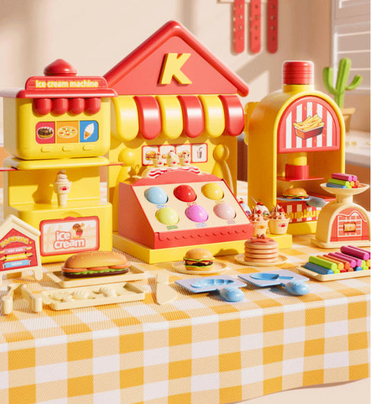 Kreatives Knete-Set für Kinder ab 3 Jahren – Mit Eismaschine, Knetwerkzeug & Zubehör für fantasievolles Spielen in der Kinderküche