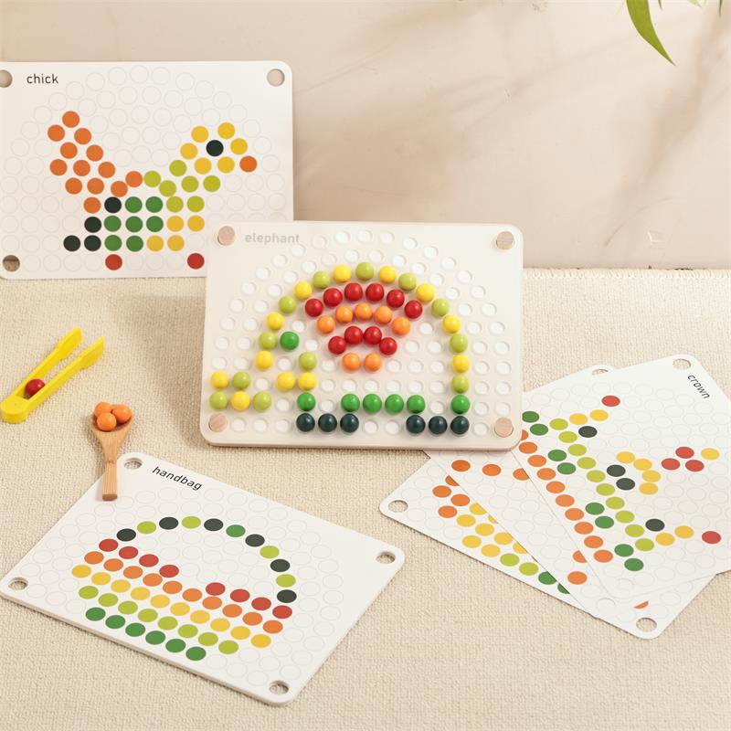 Montessori-Spielzeug ab 3 Jahre – Farben sortieren, stapeln & lernen mit Regenbogenperlen | Kreatives Lernspiel für Vorschulkinder
