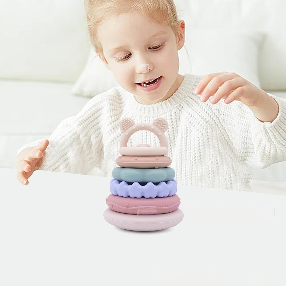 Baby-Spielzeug-Set für 3–36 Monate – Beißring mit Greifling, Stapelturm & Sensorik-Spielzeug, sicheres & langlebiges Geschenk zur Geburt oder zum 1. Geburtstag
