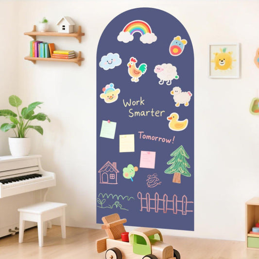 Magnetischer Wandaufkleber für Kinder – 100 x 45 cm, weiß, abziehbar & wiederverwendbar, als Kreidetafel & magnetische Tafel nutzbar