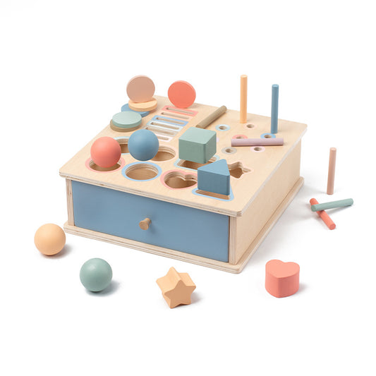 3-in-1 Montessori Lernspielzeug ab 1 Jahr – Holz-Steck- und Sortierspiel mit Aufbewahrungsbox für Farben, Formen und motorische Entwicklung | Sensorik-Spielzeug für Kinder 1–3 Jahre