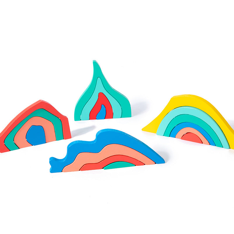 Stapelbares pädagogisches Holzspielzeug – ab 3 Jahren