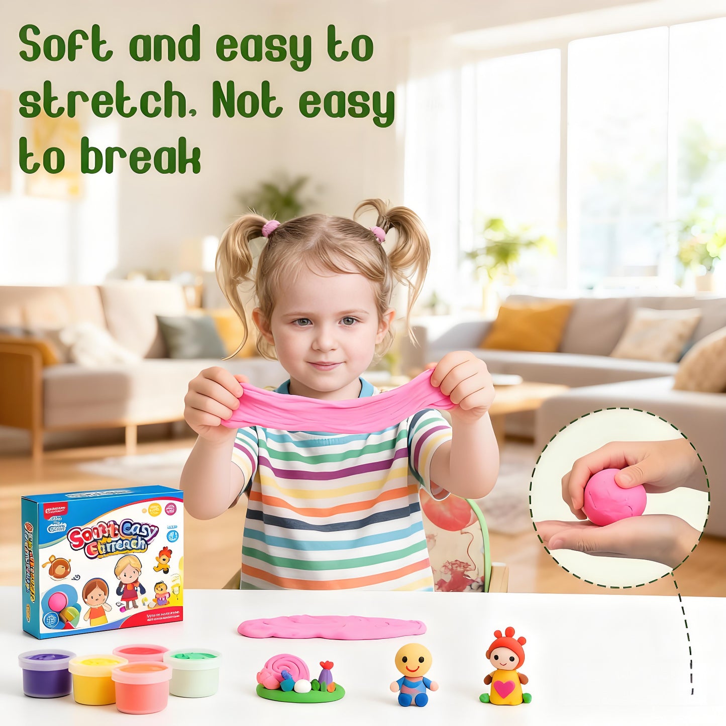 45 Farben Lufttrocknende Modelliermasse für Kinder – Magische Knete Set mit Werkzeugen & Anleitung, Sicheres Bastelspielzeug - Spileo