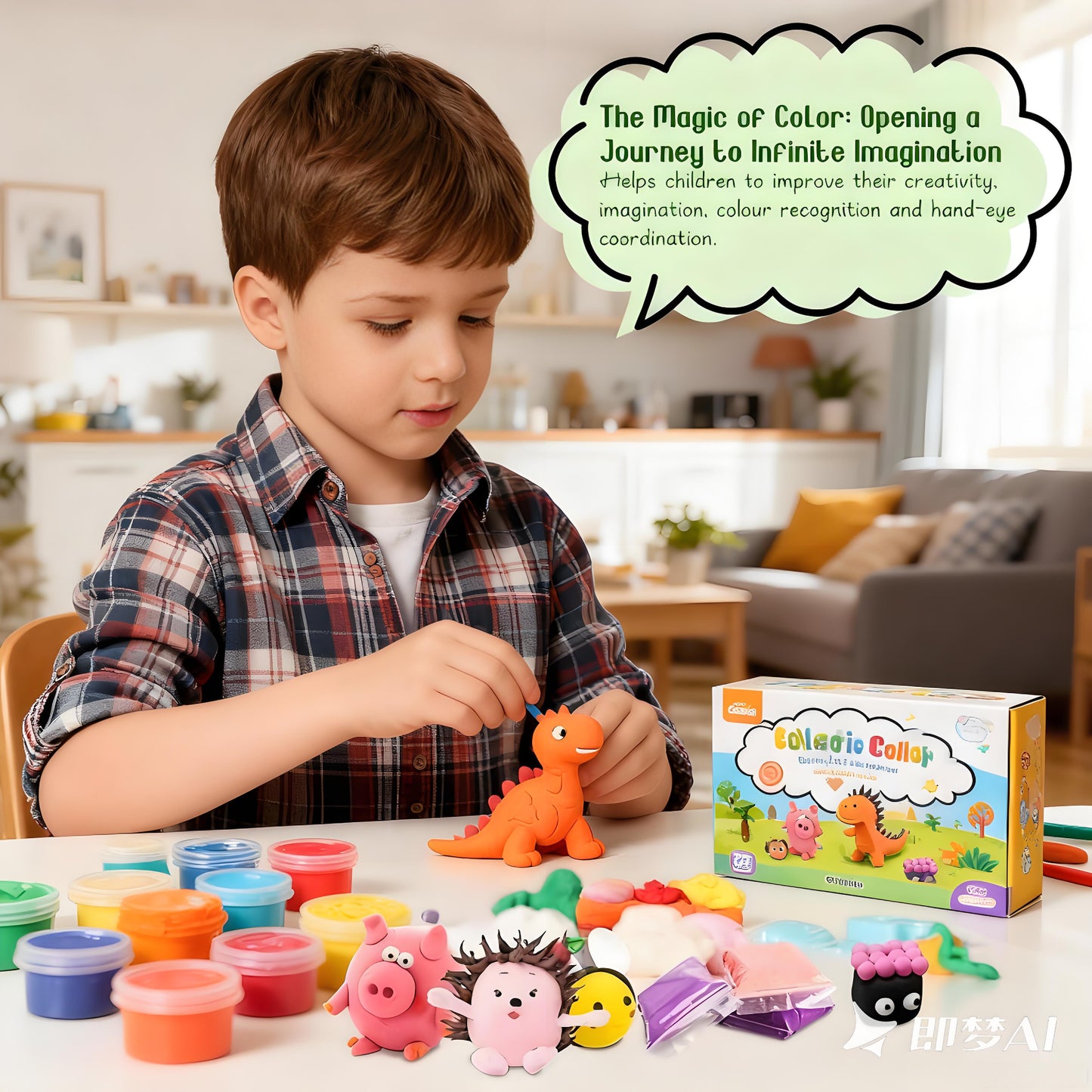 45 Farben Lufttrocknende Modelliermasse für Kinder – Magische Knete Set mit Werkzeugen & Anleitung, Sicheres Bastelspielzeug - Spileo