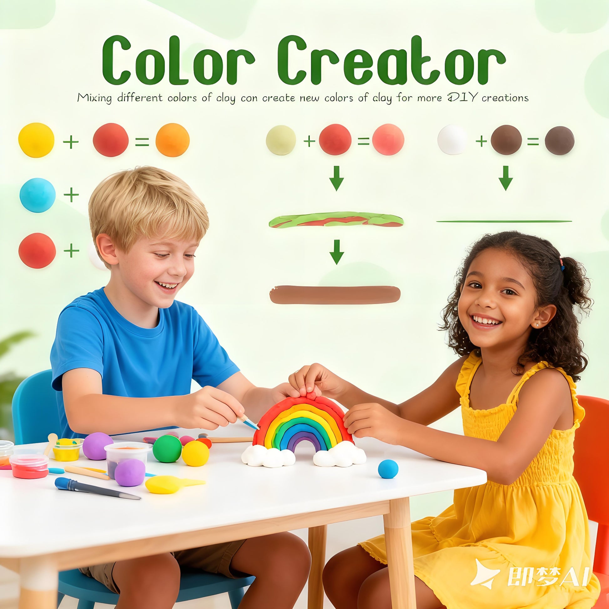 45 Farben Lufttrocknende Modelliermasse für Kinder – Magische Knete Set mit Werkzeugen & Anleitung, Sicheres Bastelspielzeug - Spileo