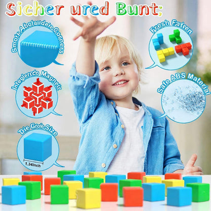 Magnetische Bausteine für Kinder – 100 Teile Lernspielzeug ab 3 Jahren