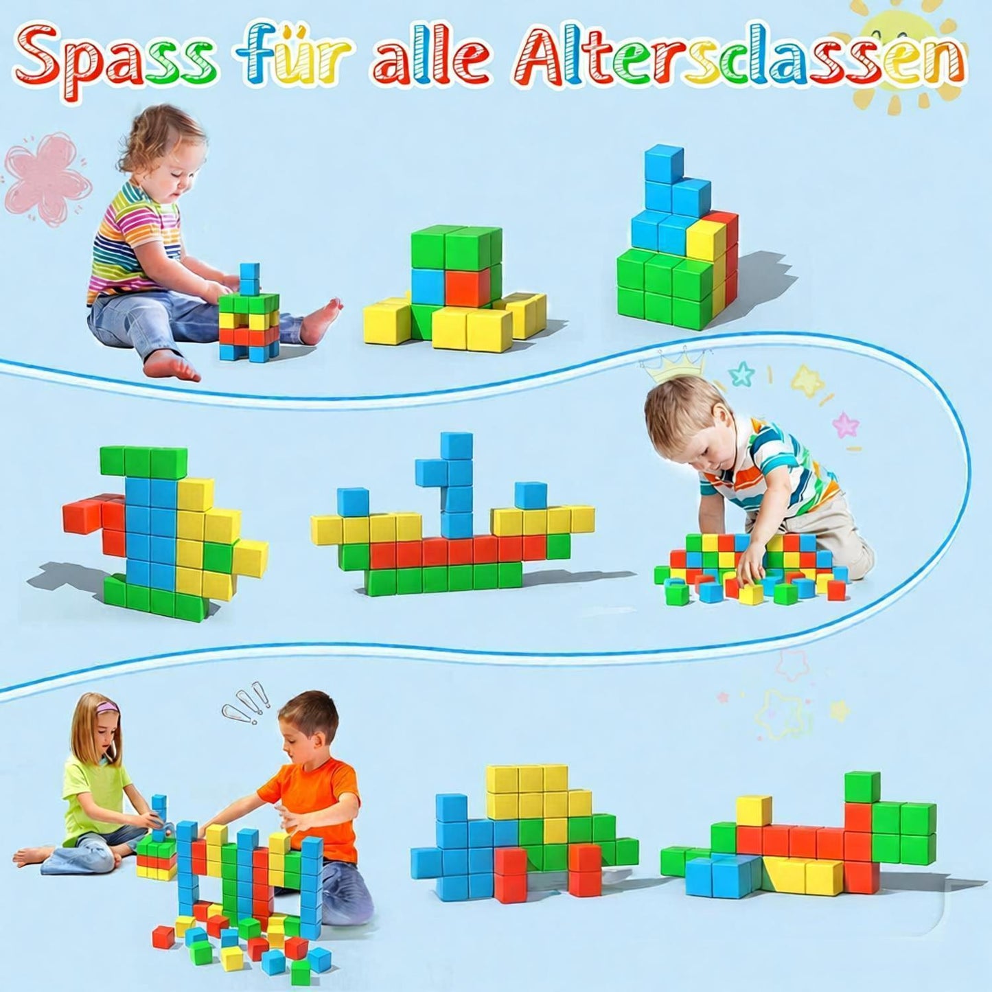 Magnetische Bausteine für Kinder – 100 Teile Lernspielzeug ab 3 Jahren