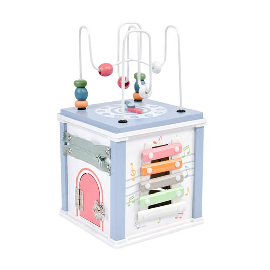 XXL Aktivitätswürfel aus Holz mit Tiermotiven – Großer Motorikwürfel ab 1 Jahr mit vielfältigen Lernspielen für Babys und Kleinkinder