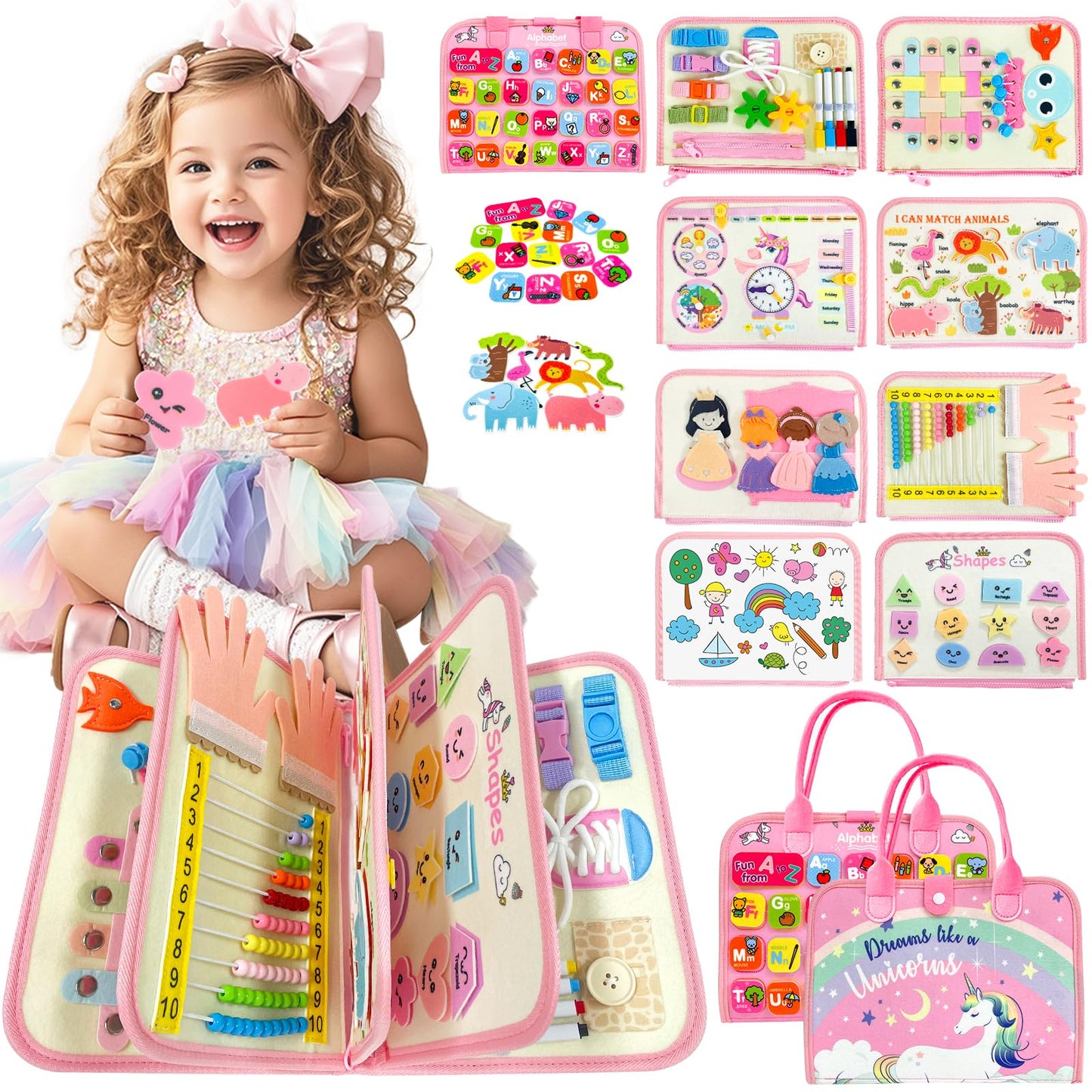 9-in-1 Activity Board für Kinder Mädchen Jungen