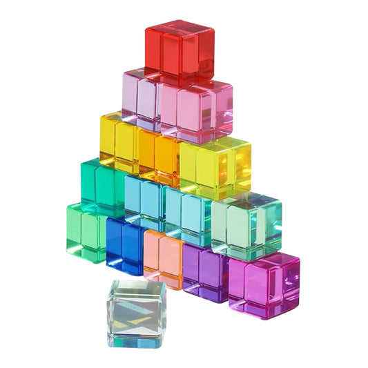 Regenbogen Jelly Blocks – Sensorik Spielzeug aus Acryl für Kinder