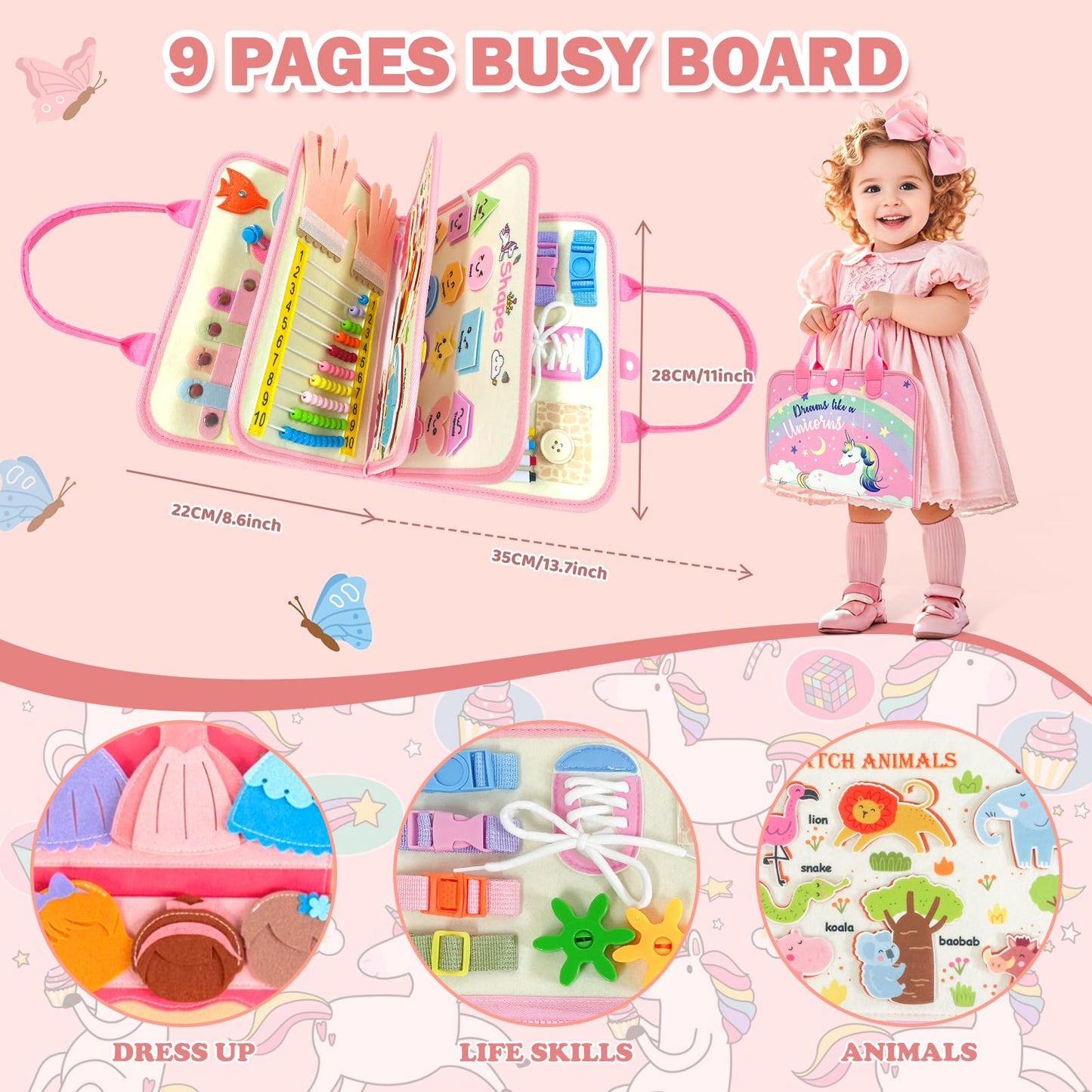 9-in-1 Activity Board für Kinder Mädchen Jungen