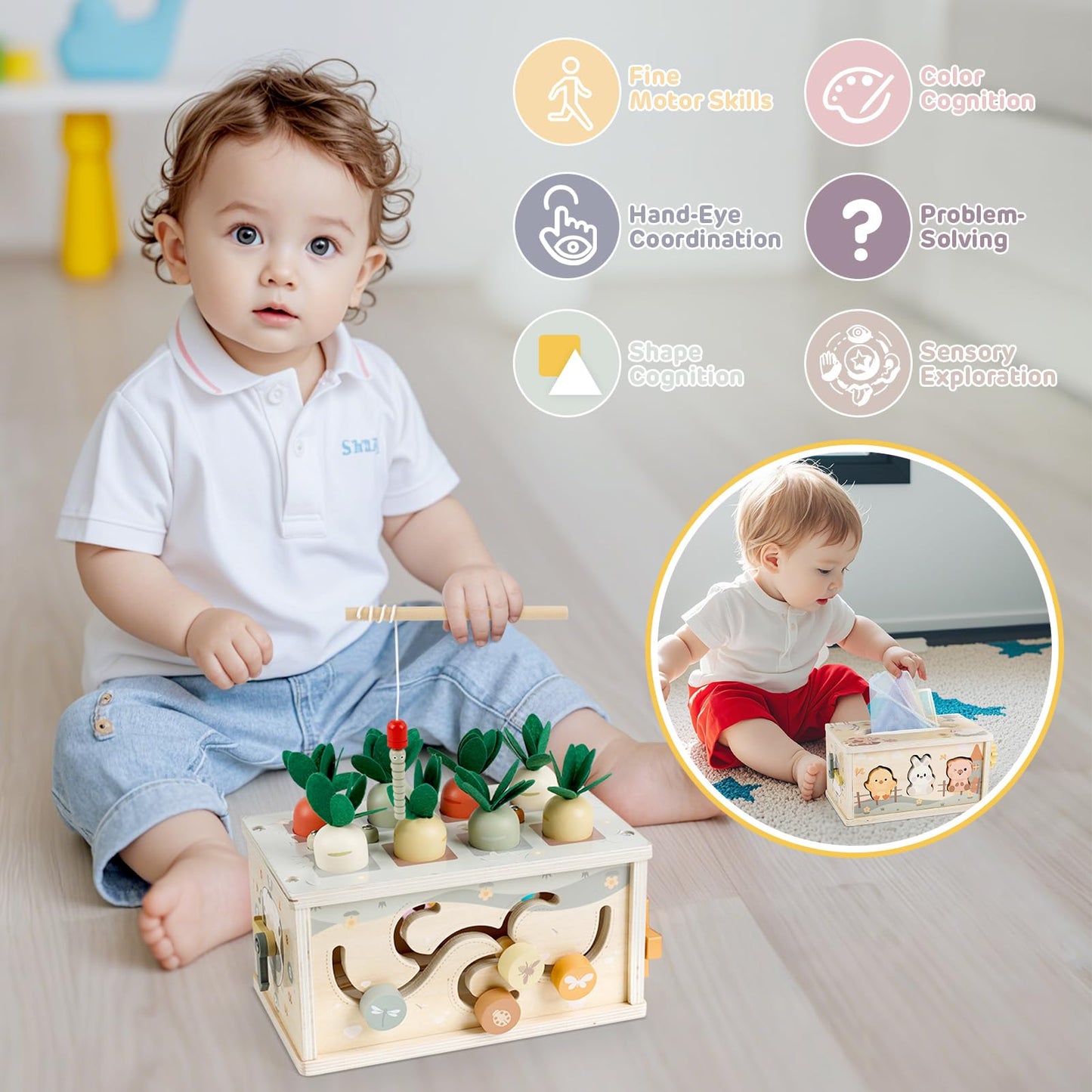 Motorikspielzeug Tücherbox Baby ab 1 Jahr
