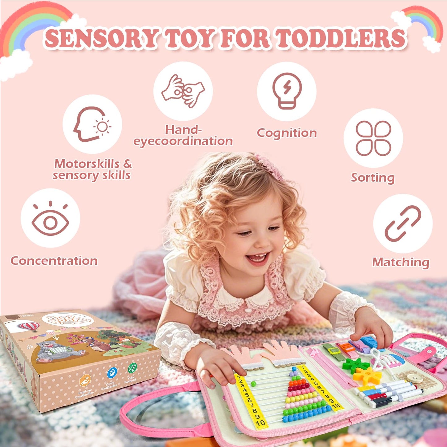 9-in-1 Activity Board für Kinder Mädchen Jungen