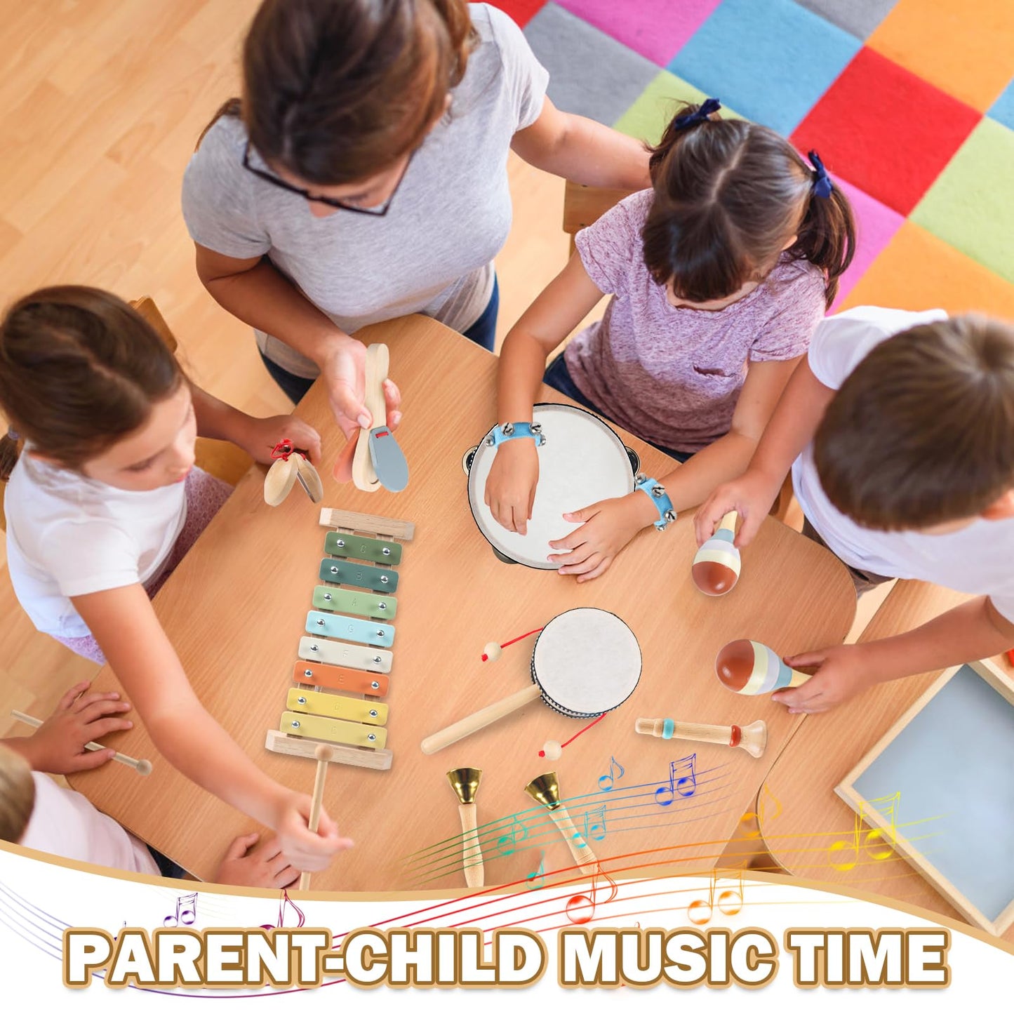 11-in-1 Montessori Musikinstrumente aus Holz für Kinder